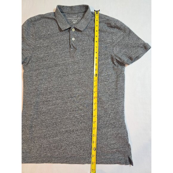 H&M L.O.G.G. Mens Gray Cotton Polo Shirt 2 button front Size S - Picture 9 of 10